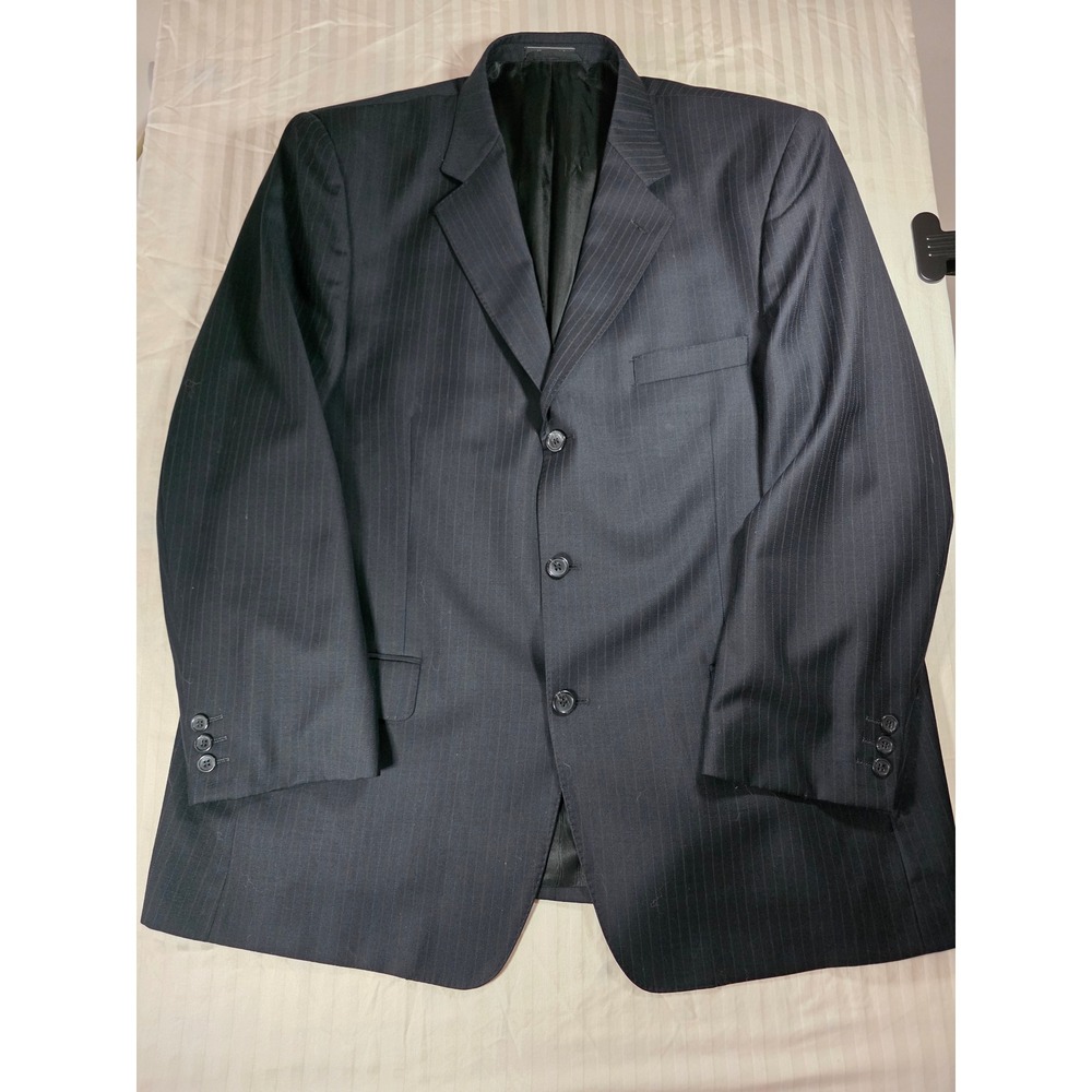 Naldini Collezione Di Uomo Mens Navy Pinstripe Super 150s Wool Blazer Made Italy